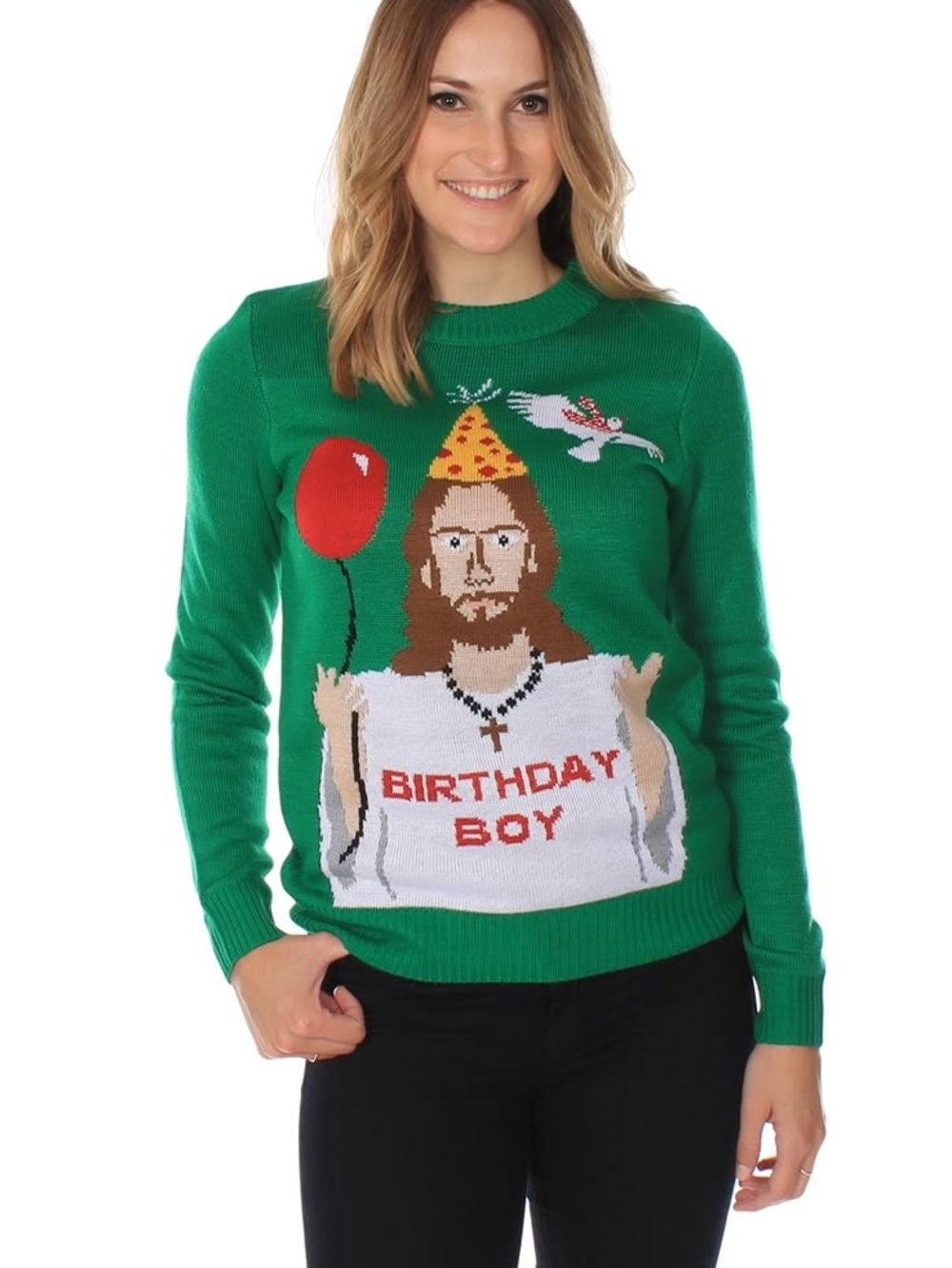 Green 'Birthday Boy' Novelty Crewneck Sweater